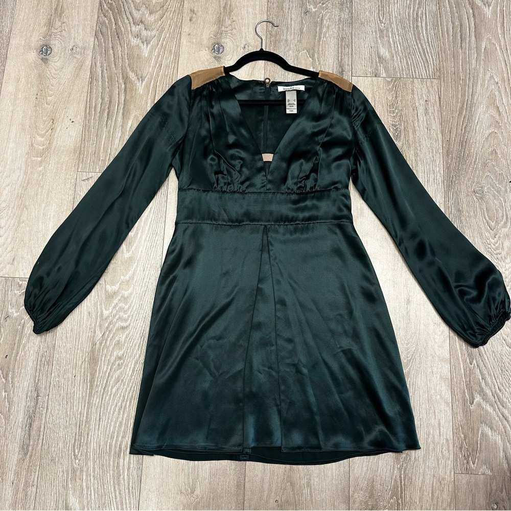 Laundry by Design emerald green silk dress